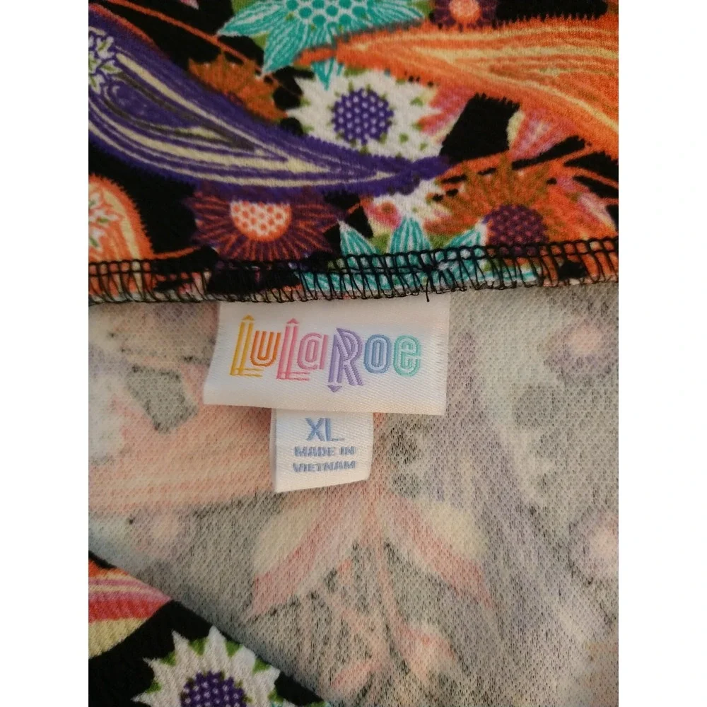LuLaRoe Skirt Ladies‎ Size L Purple Easter Stretch Straight Knee Length (E#10)